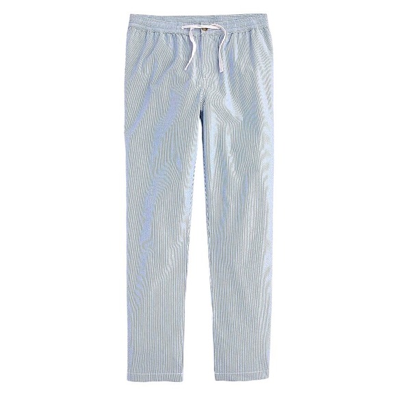 J. Crew Seersucker Drawstring Pant Mens 30"/32" Blue White Preppy Classic Casual - Picture 1 of 10